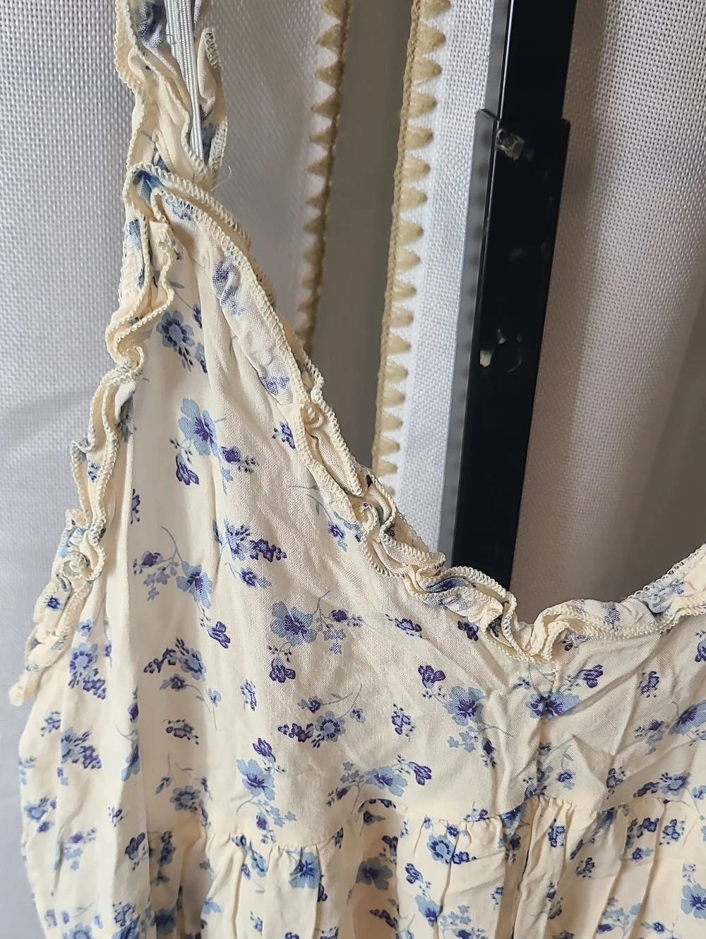 Altar'd Statecream- Navy Floral Mini Dress Size Med. - Picture 3 of 7